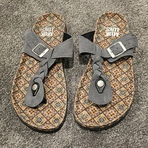 Gray Braided Sandals